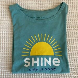 LIFE IS GOOD Crusher Tee “Shine” Sun Decal in Blue - XXXL
